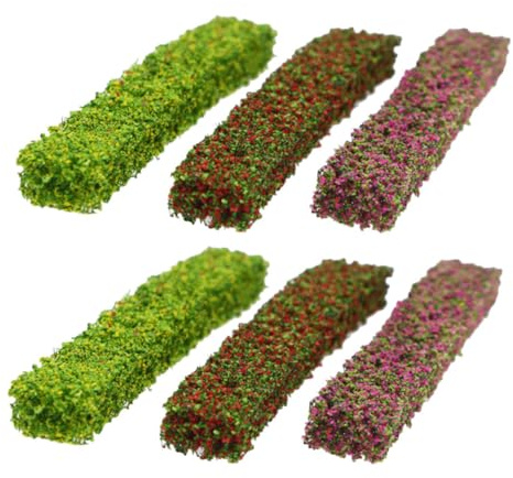 Ipetboom 6 Piezas Arbustos Miniatura Estáticos Verde y Modelo Realista para Diorama Paisaje Tren Maquetas y Decoración DIY