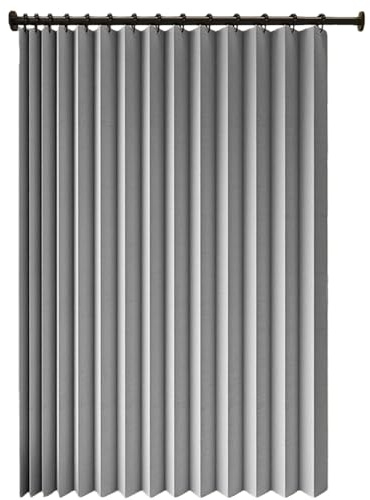 Magnetischer Türvorhang für Schrank 110 x 200 cm Faltbarer Raumteiler mit Ösen Thermo Kälteschutz Hitzeschutz Schrank Vorhang Zum Schieben für Schlafzimmer Und Wohnzimmer, Grau