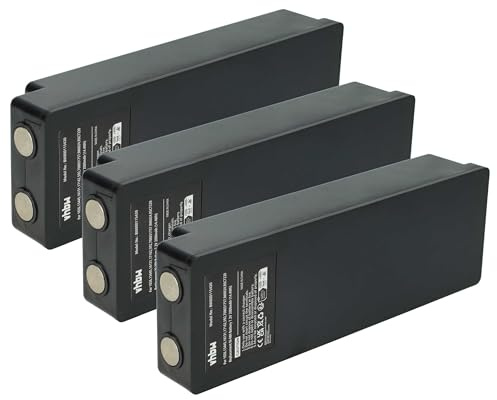 vhbw 3X Akku kompatibel mit Palfinger EEA2512 | 960, 790, 590, RC400 Industrie-Funkfernsteuerung Fernbedienung (2000 mAh, 7,2 V, NiMH) - Schwarz