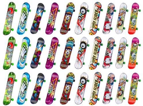 NiceNaiils Mini Fingerskateboards Set, 30 Stück Finger Skateboard, Fingerboard, Professionelles Finger Spielzeug für Kinder Partytütenfüller, Kindergeburtstag Geschenke (Zufällige Muster)