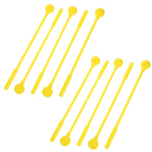 Mazos de Percusión Amarillos Ps 10 Piezas para Baterías Jazz | Diseño Ergonómico y Cabeza Precisa, Uso Versátil para Músicos, Compatible Batería Electrónica y Jazz