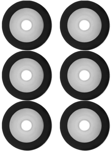 COOLHIYA Rulli di Pressione Design Piccolo e Professionale in Plastico Nero 6 Pezzi Resistenti senza Distorsione e Vibrazioni per Videoregistratore e Lettore Cassette