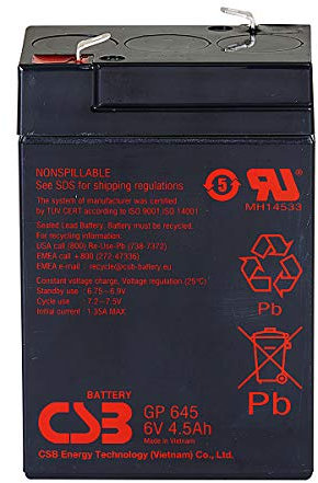 CSB GP645 Batteria ermetica al piombo 6V 4,5Ah