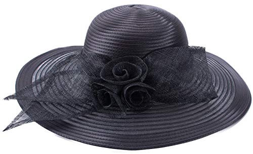 Damenhut von Lawliet, für Kirche, Hochzeit, Kentucky Derby, breite Krempe, Sonnenhut, formeller, königlicher Ascot-Hut Gr. Einheitsgröße, Back
