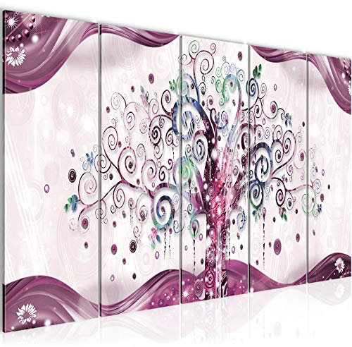 Runa Art Murali XXL Gustav Klimt Albero Della Vita 200 x 80 cm Rosa 5 Pezzi - Made in Germany - 003055c