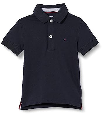 Tommy Hilfiger Boys’ Short Sleeve Organic Cotton Polo Shirt, Blue (Sky Captain), 5 Years