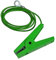 Replacement Live and Earth Connection Leads For Electric Fence Energiser | Red & Green | Fence and Ground Spares | 100cm Insulated Cable with Crocodile Clip | M8 Eyelet | Stainless Steel Teeth (Green)
