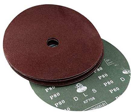 sourcing map 7-Inch x 7/8-Inch Aluminum Oxide Resin Fiber Discs, Center Hole 80 Grit Sanding Grinding Discs, 5 Pack