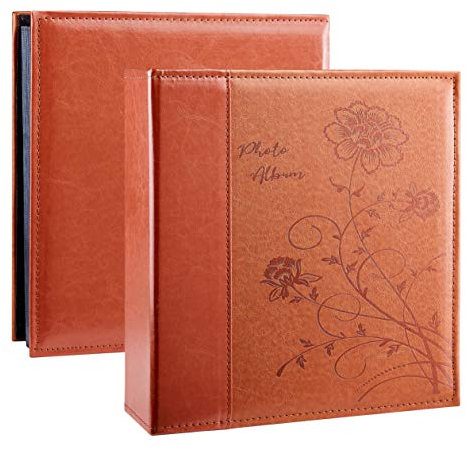 Artmag Fotoalbum 10x15 Fotos Extra große Kapazität Ledereinband Hochzeit Familie Fotoalben für Hochformat und Querformat 4x6 Fotos mit weißen Seiten 500 pockets braun