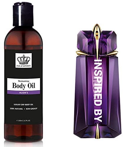 Jax of London Huile Corporelle Aliens Pour Femme 200ml, Huile Corporelle Inspirée, Huile de Massage Hydratante Pour la Peau, Huile Corporelle Pour Peau Sèche, Adaptée à la Relaxation