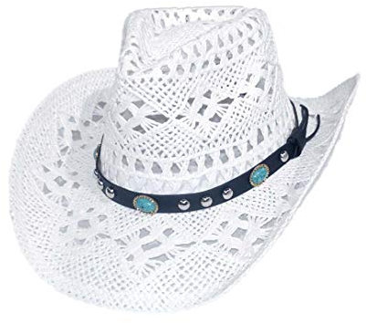 Chapeau de cowboy en paille cowboy panama avec bande occidentale unisexe taille unique homme femme été coachella plage style coachella brésilien bohème indiana raphia naturel, XH-117B, Taille Unique