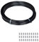 XMRISE - Cavo in acciaio inox 304 rivestito in vinile intrecciato antiruggine, lunghezza 100 m, nero, diametro 1 mm