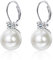 YADOCA Perlenohrringe Silber 925 Ohrhänger Tropfen Creolen Mit Perlen 10MM für Damen
