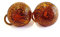 VENEZIA CLASSICA - Boucles d'oreilles pour femme en verre de Murano original avec feuille en or 24 carats, modèle Cabochon, fermeture à clip, fabriqué en Italie certifié Ambré