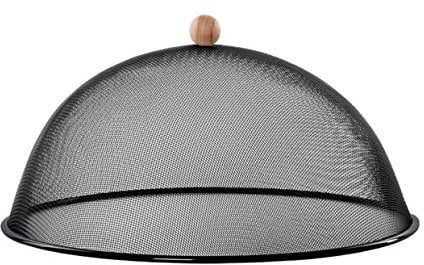 Rivanto® Fliegenhaube Schwarz Ø 43 cm Tellerglocke mit Trageknauf, Teller Abdeckung für Lebensmittel beim Grillen