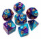 DND-Würfelset für Rollenspiele, polyedrisch, für Dungeon and Dragons, D&D, Rollenspiele, 7-teilig, Seeblau-Lilatöne