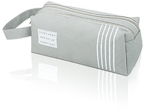 Kesote Federmäppchen, Federmappe Mäppchen Federtasche Mädchen Stiftemappe Kinder Schulmäppchen Teenager Bleistift Beutel Einschulung Jungen Schulanfang Geschenk (Grau)