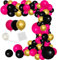 Rose Red Black Gold Balloon Garland Arch Kit - 112PCS Hot Pink, Black,Rose Red Balloons Metallic Gold Balloons for Girls 16th 21th 30th Birthday Wedding Bridal Shower Engagement Party Decorations