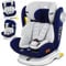 KIDIZ® Kindersitz Baby Autositz Kinderautositz Isofix Top Tether 360° drehbar Gruppe 0/1/2/3 ab Geburt 0-36kg Mit Sonnenschutzdach Seitenschutz 5 Punkt Gurt Kopfstützenverstellung ECE R129 Blau