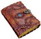 Hocus Pocus Lederbuch, Vintage-Leder-Tagebuch mit Büttenrand, Papier, drittes Auge, Grimoire-Tagebuch, antiker Zauber, Wicca-Notizbuch, handgefertigt, Horror, spezielles Buch der Schatten