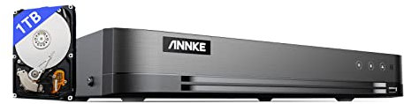 ANNKE 4K 8MP DVR 8 Canali con Hard Disk da 1 TB, CCTV Network Digital Video Recorder H.265+, Rilevamento di Persona/Veicolo, DVR Video Sorveglianza CCTV DVR TVI Sicurezza di Sistema P2P Email Allarme