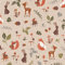 SCHÖNER LEBEN. Dekostoff Forest Wood Animals Waldtiere Pilze Blätter Natur braun gr
