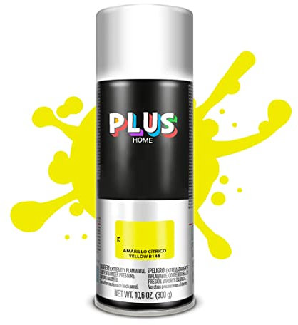Pintura Spray 520cc para pintar todo tipo de super cies: madera, metal, cartón, tela, piedra, bra de vidrio, plásticos rígidos, etc para bricolaje y DIY.Amarillo Cítrico (Ral:B148)(Paquete de 1 )