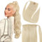 Fshine Zopf Ponytail Extension Echthaar Blond 30cm 70g Pferdeschwanz Haarteil Echthaar Platinblond Zopf Extensions Farbe 60