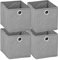 Murago - 4er Set Faltbox ca. 15x15x15 cm Grau- Würfel Aufbewahrungsbox faltbar Einschub Korb Schubladen Unterwäsche Organzier Boxen Stoff Regalkorb Klappbox klein