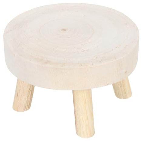 Cabilock Planter Stool Flower Pot Holder Solid Wood Display Stands Garden Plant Pot Riser Round Plant Stand for Indoor and Outdoor Patio Garden