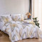 Set Housse de Couette 240x260 cm Motif Feuilles Tropicales Dorées Botanique 2 Personnes et 2 x Taies d'oreiller 65x65 cm 100% Microfibre Parure de Linge de Lit avec Fermeture Éclair, Or Blanc