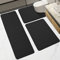 Badematte Rutschfest Badezimmerteppich Set 3 teilig Lang Memoryschaum Badteppich Weicher Saugfähiger Toilettenmatte Badvorleger für Badezimmer Wohnzimmer(Schwarz,60 X 80+U60 X 60+43 X 120cm)