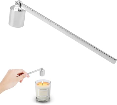 Helweet Kerzenlöscher Edelstahl, Dochtlöscher, Kerze Werkzeug Abdeckung, Candle Extinguisher, Glockenförmiger Docht Löscher mit Langem Griff, Zum Sicheren Löschen Kerzenflammen