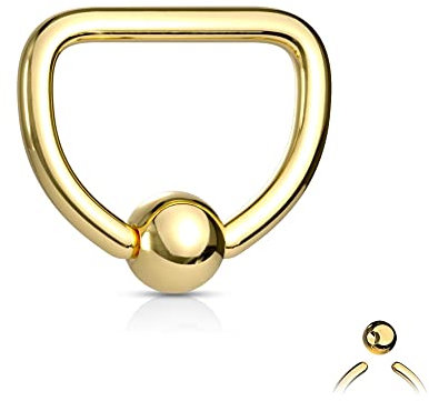 Treuheld® Halbrundes Klemmkugelring Piercing/BCR | 4 Farben [02.] Gold