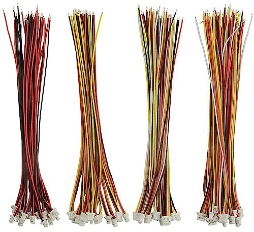 GTIWUNG 60 Stücke Micro JST 2.0 mm 2/3/4/5 Polig Kabel, Mini JST 2.0 Ph 2/3/4/5 Pin-Verbindungsstecker mit 15cm Kabel