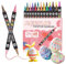 48 Farben Acrylstifte Set, 24 Acrylstifte für Steine wasserfest mit Doppelspitze, Stifte zum Steine Bemalen Acrylmarker Paint Marker Acrylic Stifte für Ostereier Bemalen Eier Glas Holz Papier Stifte