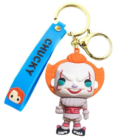 TLDXDOU Halloween Michael Myrs Jason Voorhs Silikon Schlüsselanhänger Horror Silica Kyechain für Damen Herren Mädchen Jungen, B, 1