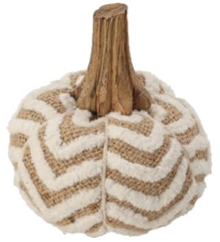 Kürbis Stoff Creme Braun Holz Herbst Deko Tischdeko 9cm Ø, Form:B