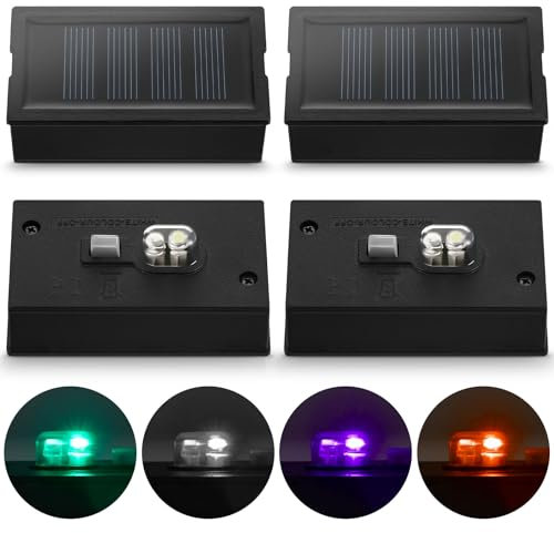 Weewooday 4 Pcs Solar Light Replacement Top 4 x 7 cm Small Solar Panels Light Units Waterproof for Garden Lights Outdoor Indoor Outside Hanging Lanterns LED Lamp Decor
