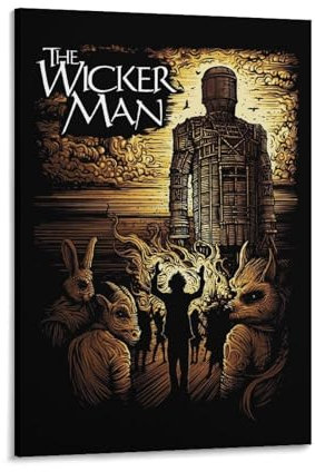LIANGSHUANG 1973 British Folk Horror Film The Wicker Man Poster Poster Coole Kunstwerke Malerei Wandkunst Leinwanddrucke Hängende Bild Poster 30 x 45 cm