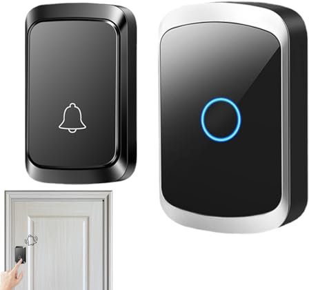 Maidong Wireless Doorbell, Waterproof Wall Plug-in Cordless Doorbell Kit - With 60 Ringtones And 5 Volume Levels, Range 300 | 985ft, Doorbell Bell Suitable For Home/office/garden