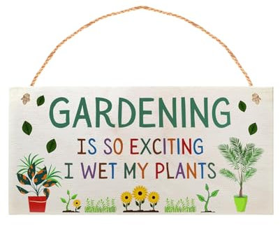 1 placa de madera con flores de jardín, decoración de jardín, cartel rectangular, placa de madera creativa, adecuado para regalos de jardín para amantes de las plantas
