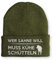 tshirtladen Beanie mit Stick OneSize Mütze Kühe Schütteln lustige Spruchmütze Strickmütze Wintermütze, Farbe: Olive