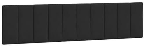 vidaXL Kopfteil Kissen Hanko, Kopfteilkissen mit Linien-Design, Bett Kopfkissen mit Klettverschlüssen auf Rückseite, Kopfteilpolster Kopfpolster, Schwarz 200cm Samt