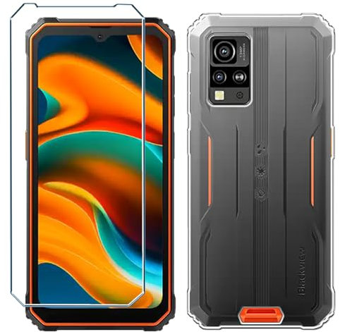 Xiangyun Handyhülle für Blackview BV4800 Pro/BV4800 SE/BV4800 Hülle Transparent + Panzerglas Gehärtetem Glas Protection Schutzfolien, Silikon Soft Crystal Clear Kratzfest TPU Cover Case(6.56)