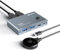 USB 3.0 Switch 2 in 4 out mit Desktop-Kontroller, Aluminium USB Umschalter für 2 Computer mit 1xUSB C Port und 3xUSB A Ports, 2 USB A auf A Kabeln für Maus, Tastatur, Drucker, Webcam, U-Disk