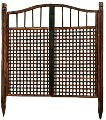 XLIHAWY Gartentore Im Freien, Karbonisiert Vintage Holztüren, Freistehend Holzzauntrennwand Gartentür Mit Halber Taille Für Zuhause Hof(Größe:132x150cm)