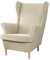 XINGYUEXUAN Lot de 2 Housses de Fauteuil à Oreilles Extensibles avec Bras - Couleur Unie - Ailes - avec Fond élastique - pour Salon, Chambre à Coucher - Beige