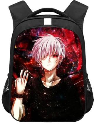 Xinchangda Tokyo Ghoul Rucksack Kaneki Ken Anime Schultasche 3D gedruckt Cartoon Charakter Casual Daypacks Reisetasche Canvas Rucksack für Mädchen und Jungen, Typ 4, 44*30.5*16CM, Schulranzen