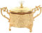 LVUNZJCA Sugar Bowl Gold Sugar Bowl with Lid and Spoon Vintage Spice Jar for Kitchen and Home